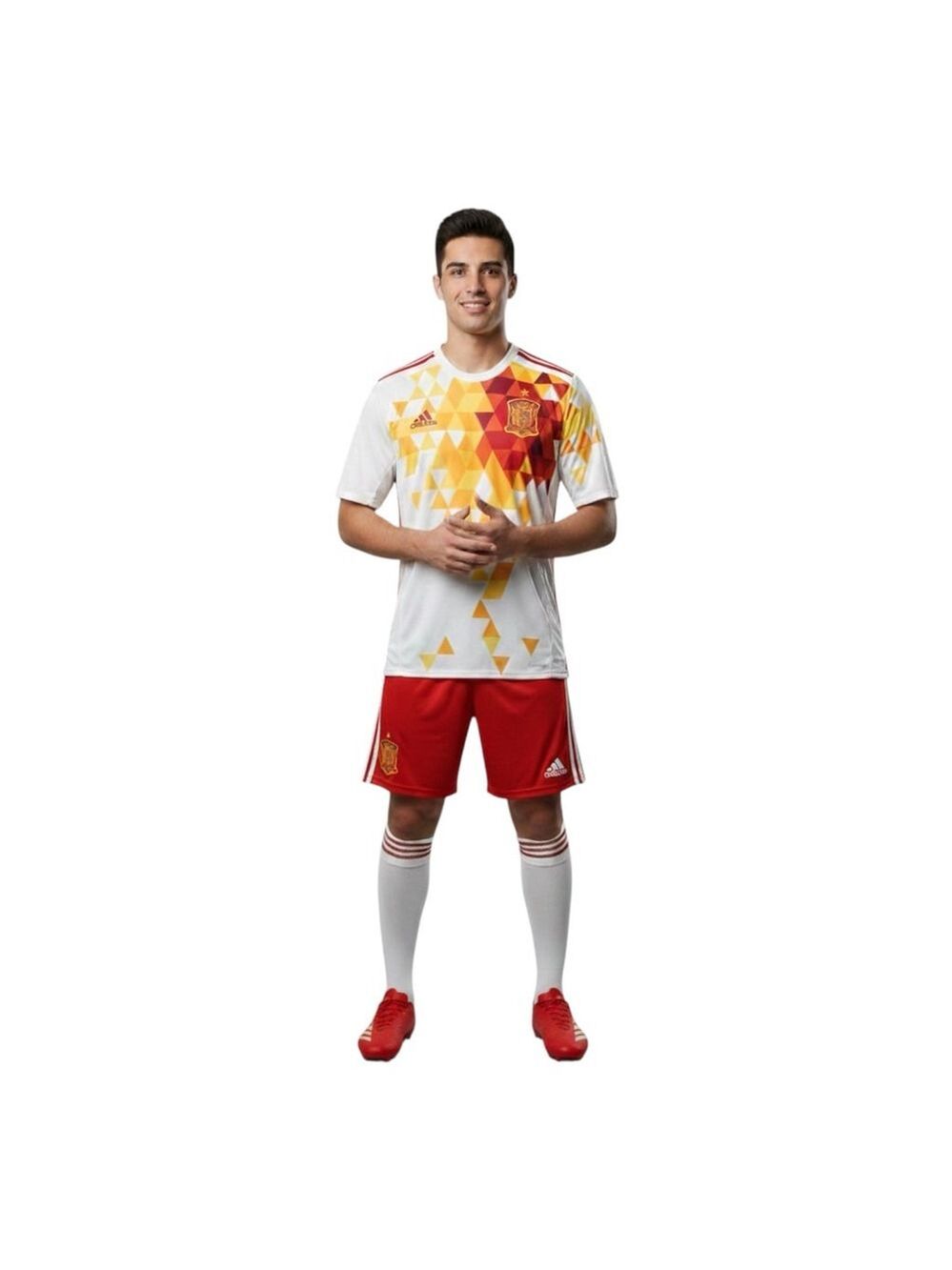 Adidas Spain Soccer Jersey Adizero White Red Yellow Futbol Shirt Men’s L